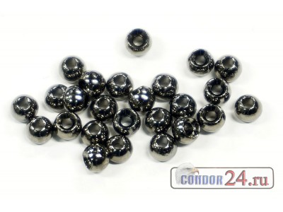 Вольфрамовые шарики D 3,0 мм., цвет матовый чёрный, уп. 25 шт.